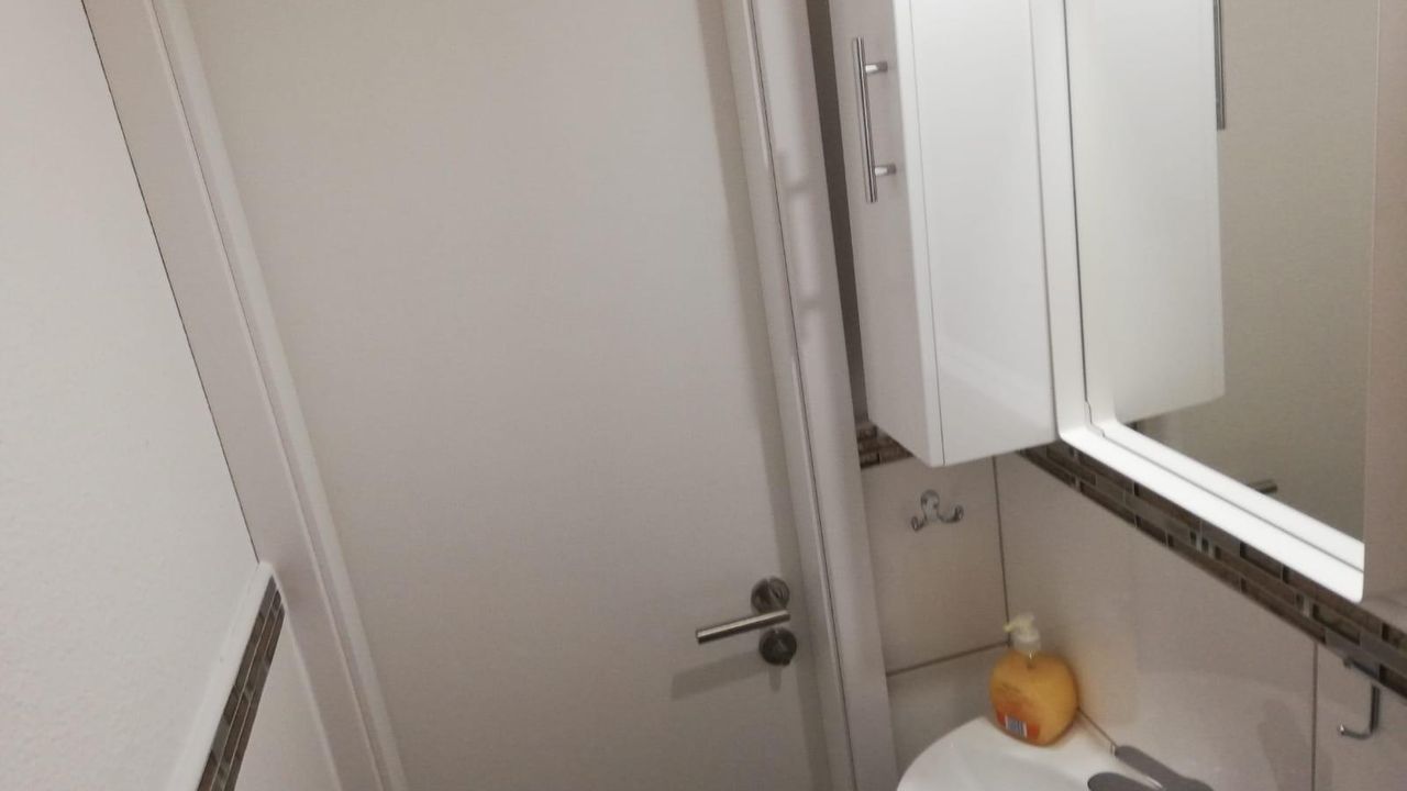 Das kleine WC mit Spiegelschrank Das kleine WC mit Spiegelschrank